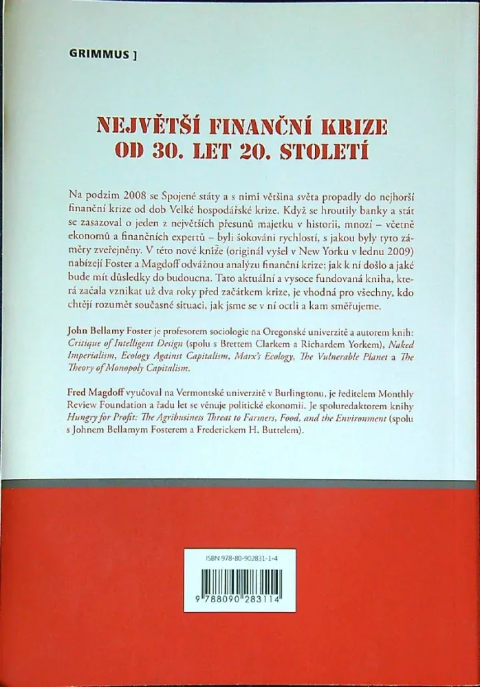 Velká finanční krize. Príčiny a následky