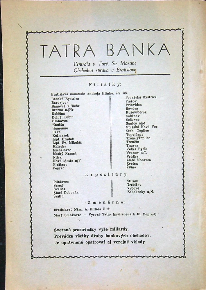 Kalendár Slovenskej ligy 1944