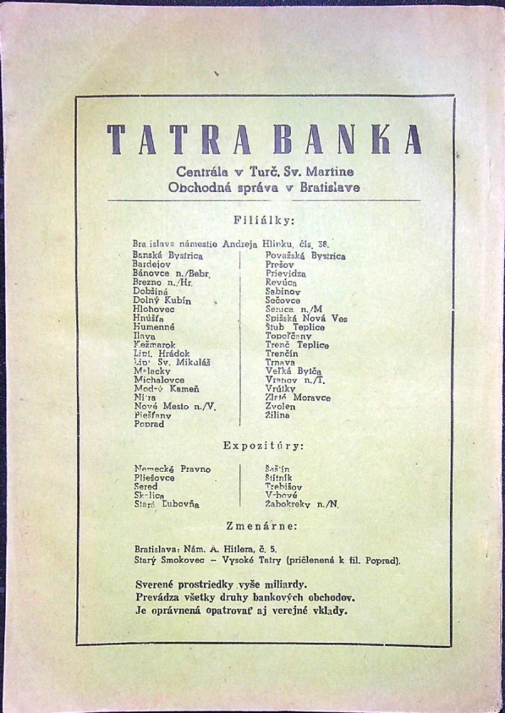 Kalendár Slovenskej ligy 1945
