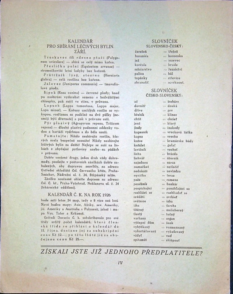 Lípa - listopad 1925