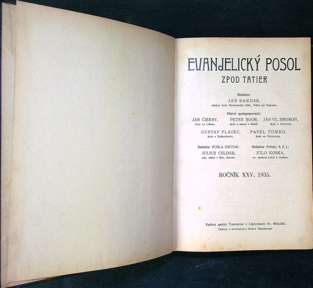 Evanjelický posol zpod Tatier 1935