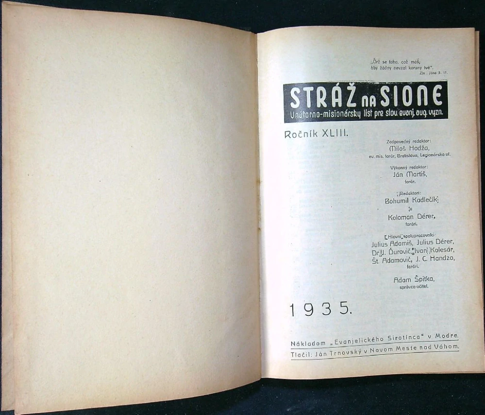 Stráž na Sione 1935