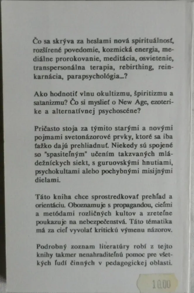 Takzvané mládežnícke sekty a okultná vlna
