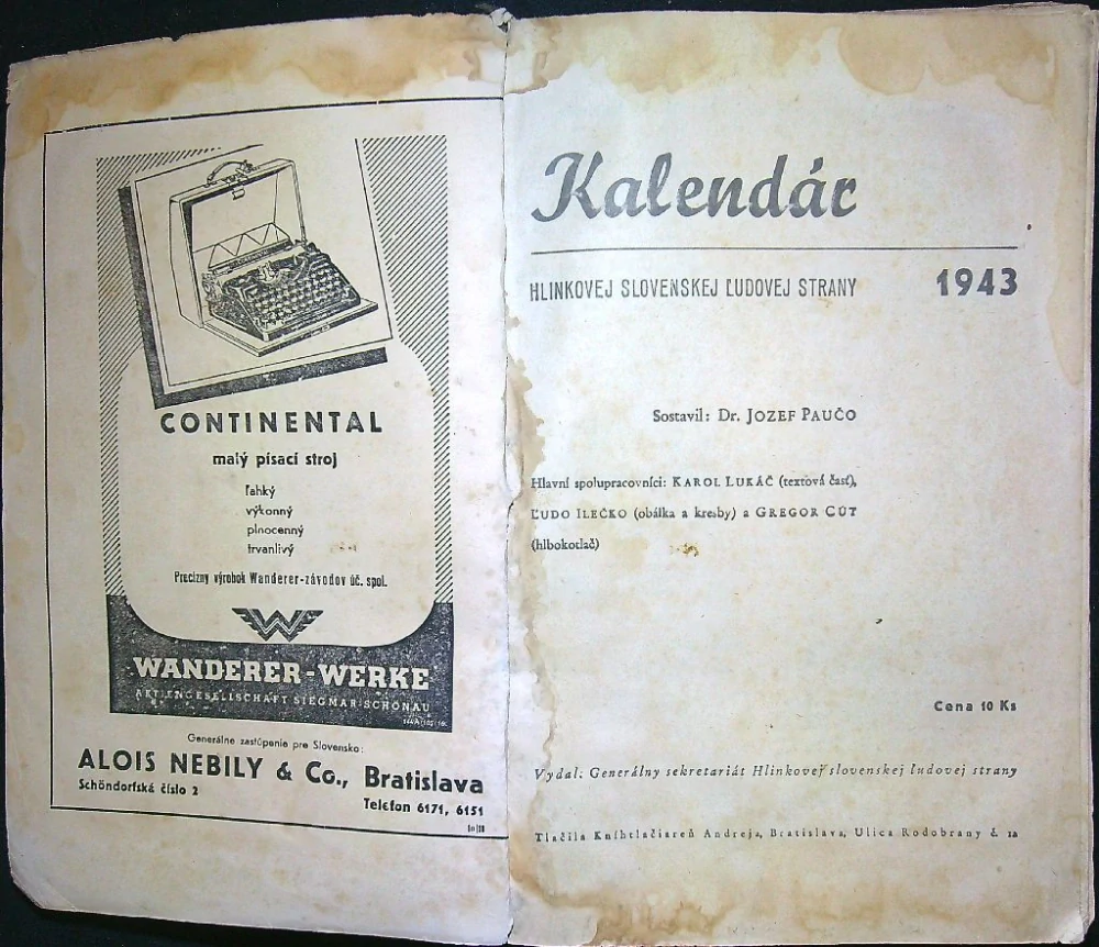 Kalendár HSĽS 1943