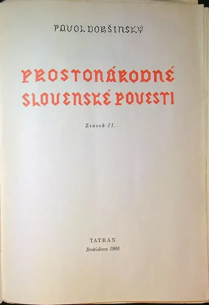 Prostonárodné slovenské povesti II.