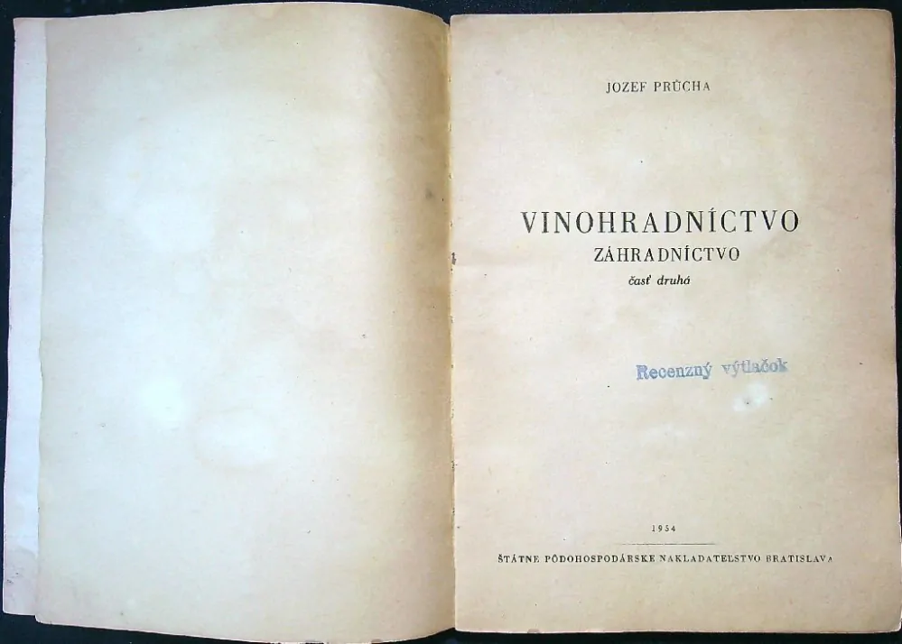 Vinohradníctvo 1954