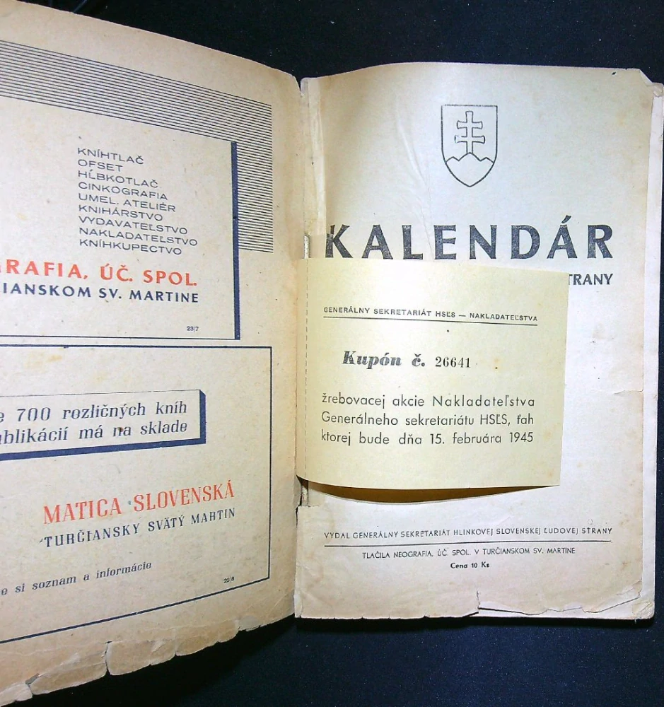 Kalendár HSĽS 1945
