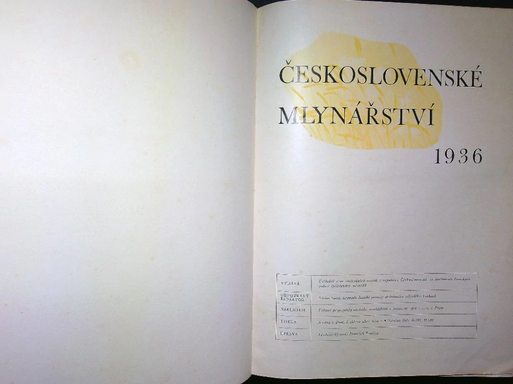 Československé mlynářství 1936