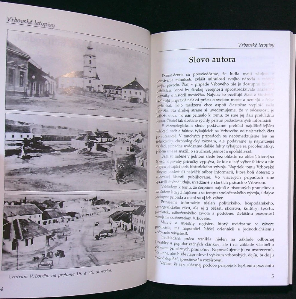 Vrbovské letopisy. Chronológia histórie Vrbového