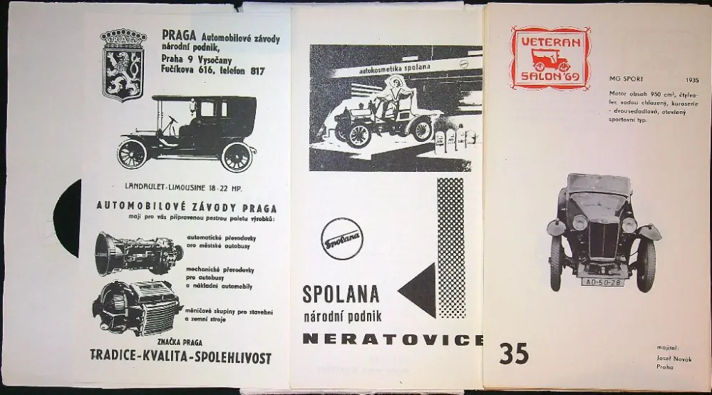 Katalog Výstava historických automobilů a motocyklů Praha 11.-21.6.1969
