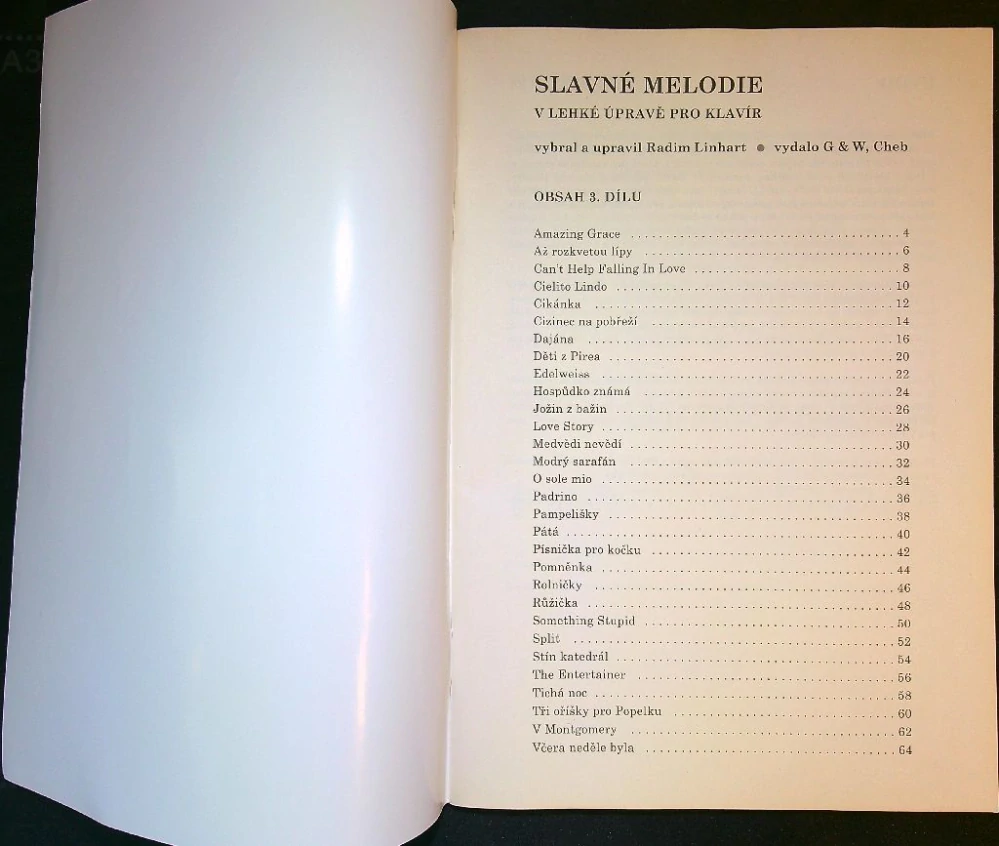 Slavné melodie v lehké úpravě pro klavír 3