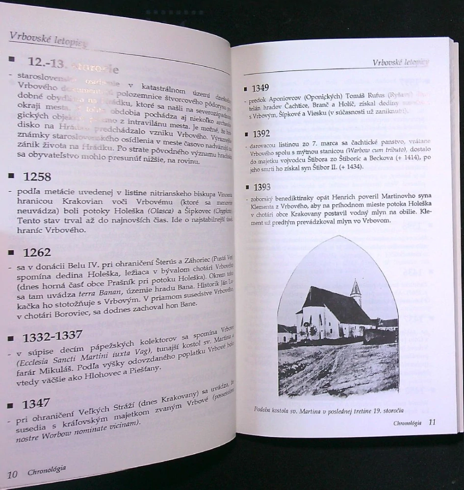 Vrbovské letopisy. Chronológia histórie Vrbového
