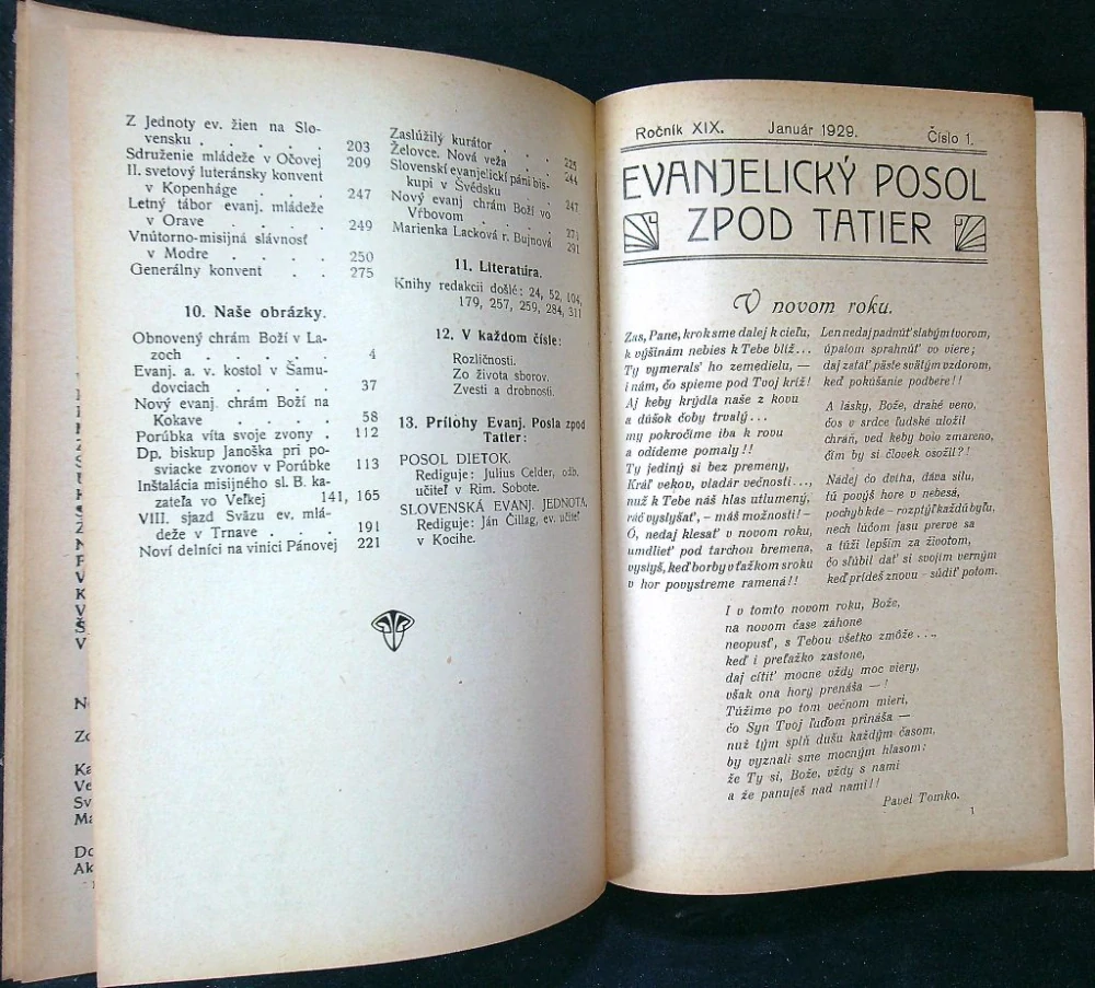 Evanjelický posol zpod Tatier 1929