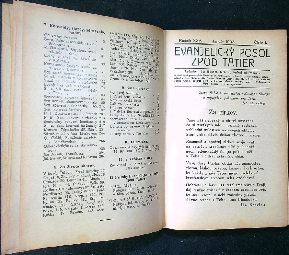 Evanjelický posol zpod Tatier 1935