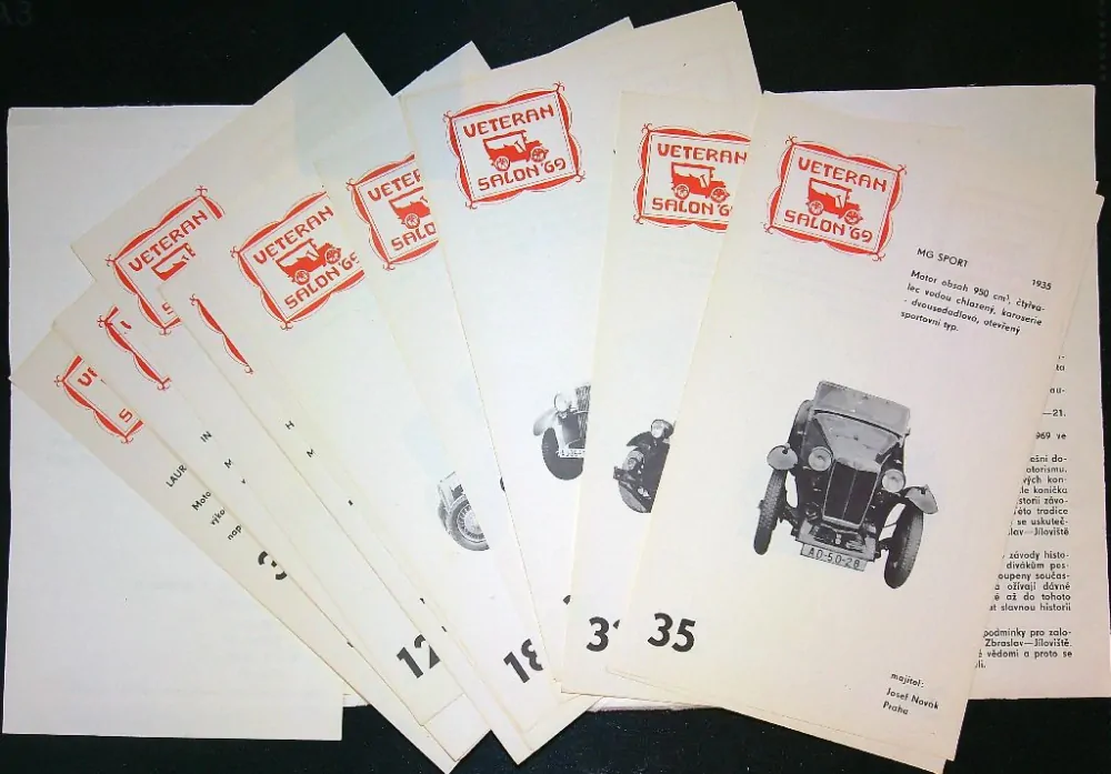 Katalog Výstava historických automobilů a motocyklů Praha 11.-21.6.1969