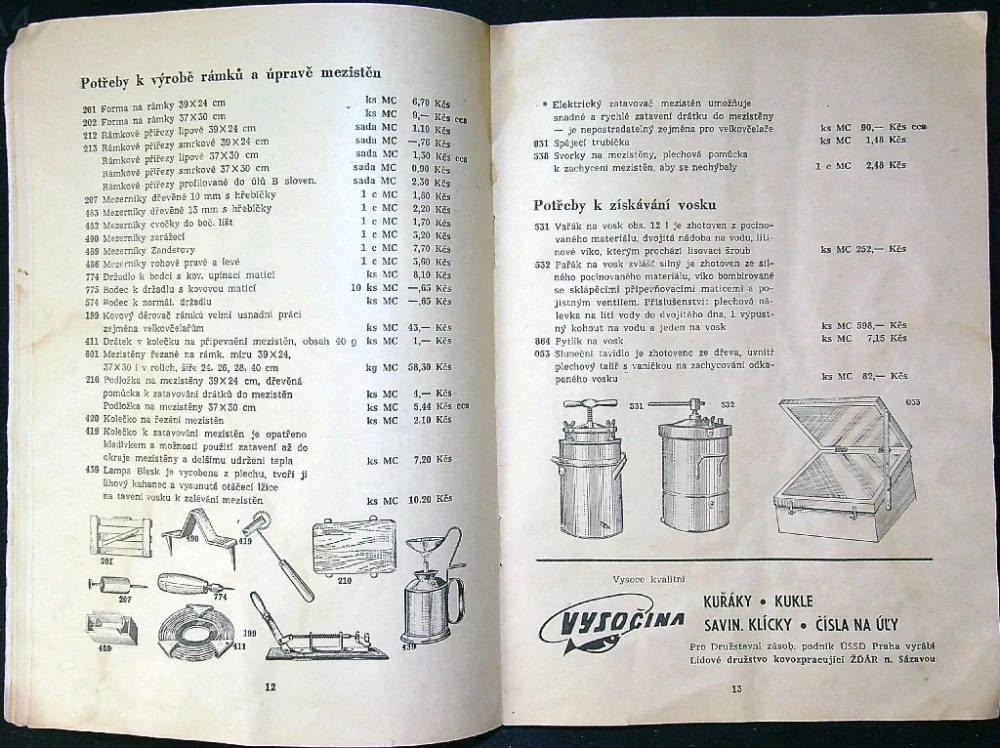 Katalog včelařských potřeb